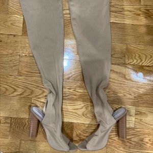 Public Desire Knee-High Peep-Toe Heels